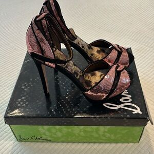 Sam Edelman brand new sequin rose gold platforms